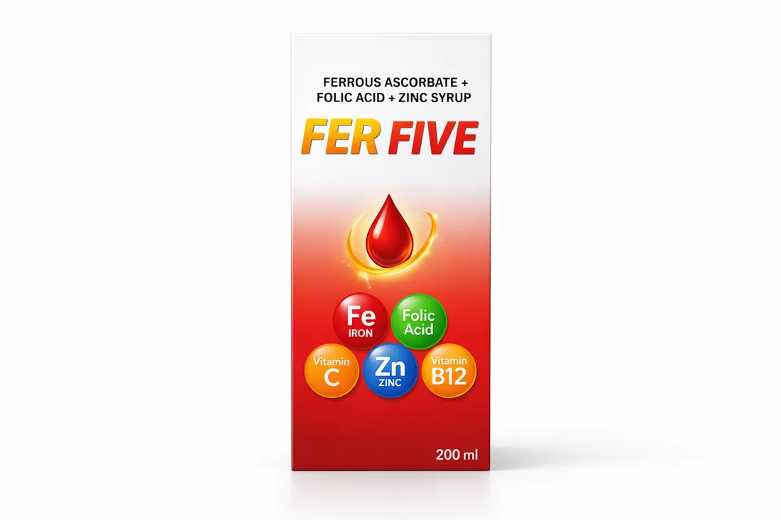 FER FIVE — Ferrous Ascorbate + Folic Acid + Zinc Syrup | Biofril Nutraceuticals
