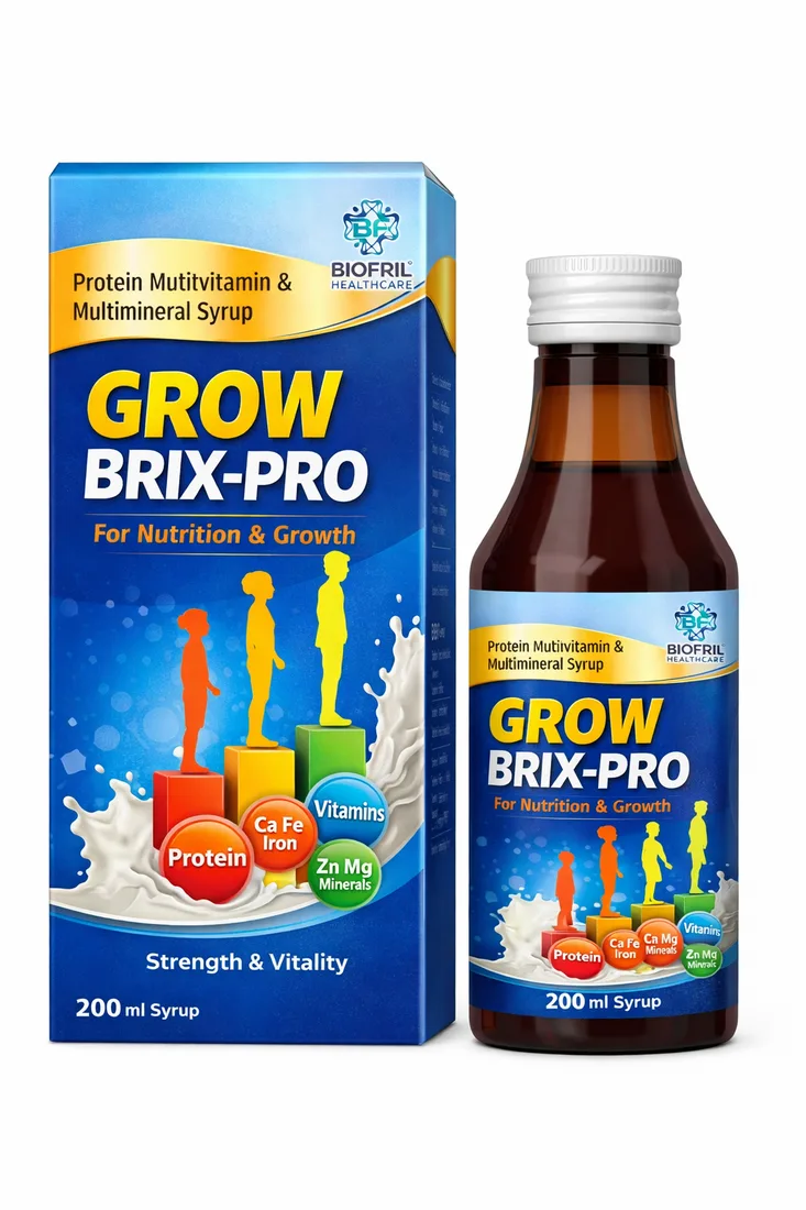 GROWBRIX (BRIX-PRO) — Protein with Multivitamin & Multimineral Powder | Biofril Nutraceuticals